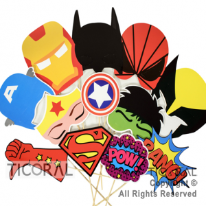 PHOTO PROPS SUPER HEROES X 12